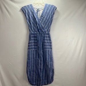 Blue Dress with White Stripes